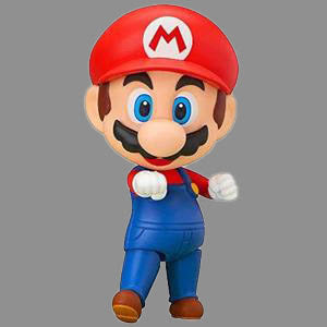 A Mario collectible figure on a grey background